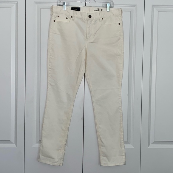 J Crew REID Corduroy Cigarette Pants Ivory Size 31 P - Picture 1 of 12